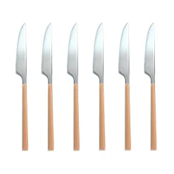 6 Couteaux de table Colorama noisette - 23.5 cm