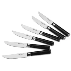 6 Couteaux Steel noirs