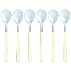 6 Cuillère à café Colorama crème - 16.5 cm