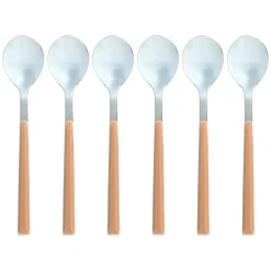 6 Cuillère à café Colorama noisette - 16.5 cm