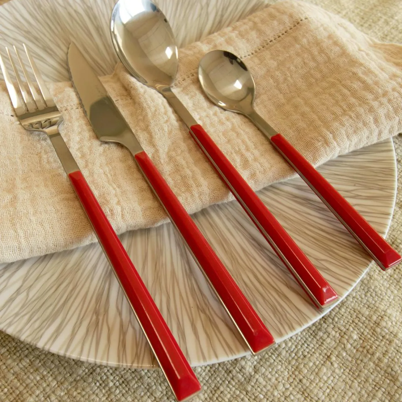 6 Cuillères de table Colorama magenta - 16.5 cm