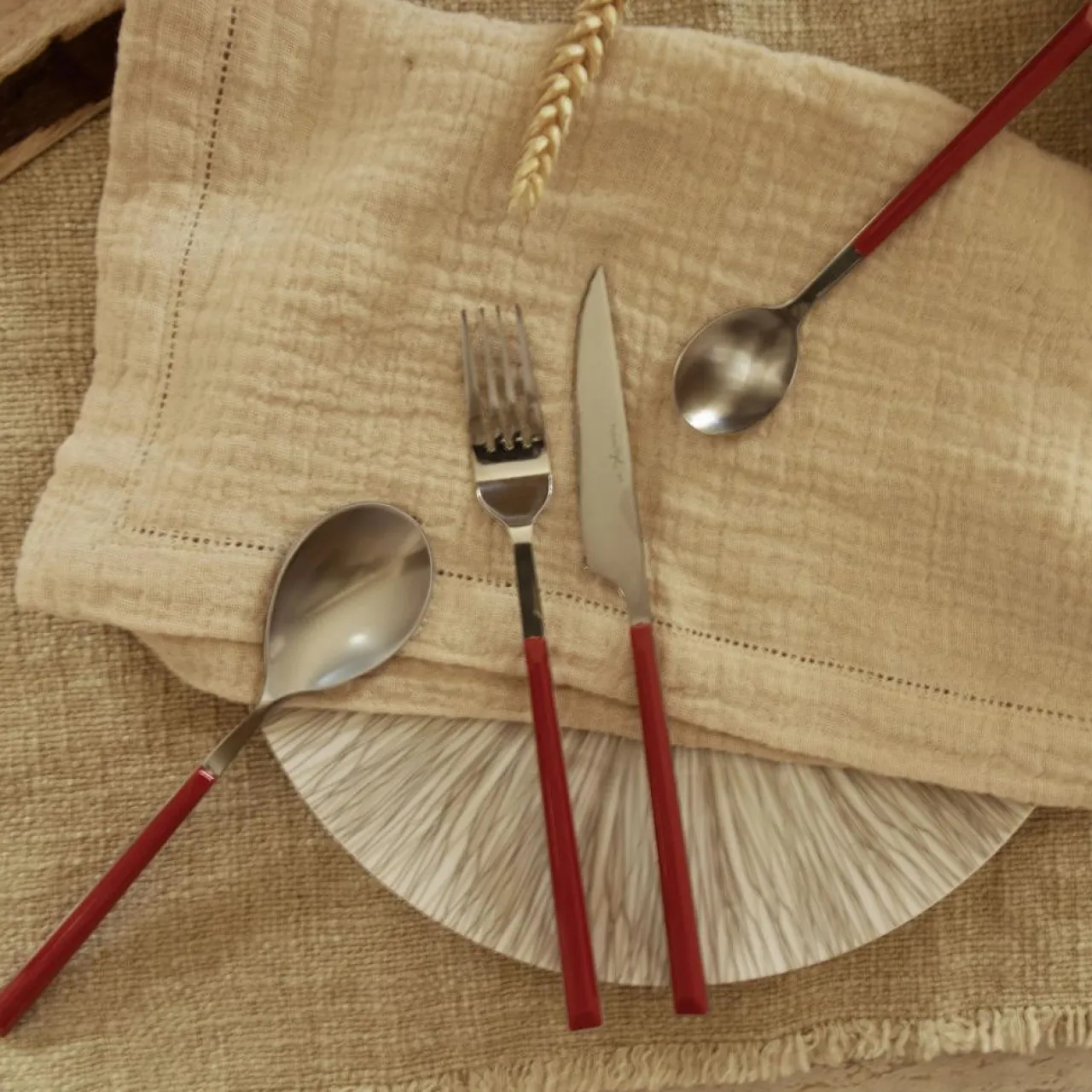 6 Cuillères de table Colorama magenta - 16.5 cm