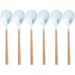 6 Cuillères de table Colorama noisette - 21.5 cm