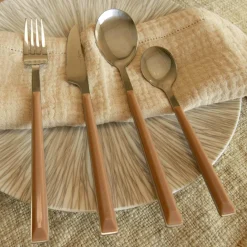 6 Cuillères de table Colorama noisette - 21.5 cm