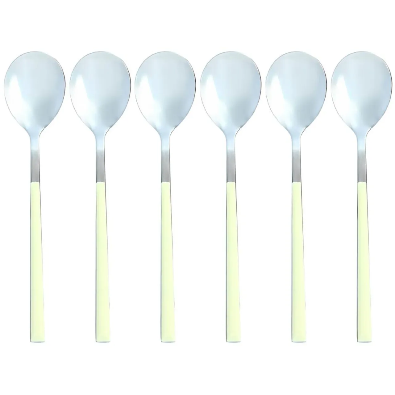 6 Cuillères de table Colorama crème - 21.5 cm
