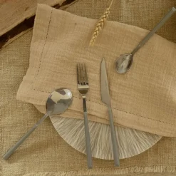 6 Cuillères de table Colorama grises - 21.5 cm