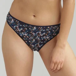 2 Culottes échancrées Essential Cotton imprimé floral beige/bleu