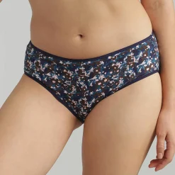 2 Culottes Essential Cotton imprimé floral beige/bleu