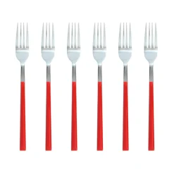 6 Fourchettes de table Colorama magenta - 21 cm