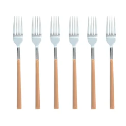 6 Fourchettes de table Colorama noisette - 21 cm