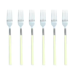 6 Fourchettes de table Colorama crème - 21 cm