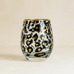 4 GobeletsLéopard 18Cl En Verre