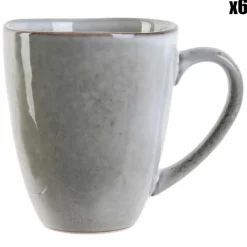 6 Mugs Au grès du temps gris - 30 cl