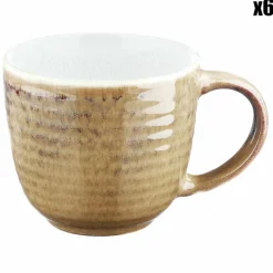 6 Mugs Cosmos beige/blanc nacré - 30 cl