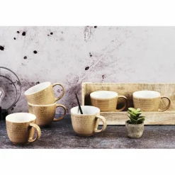 6 Mugs Cosmos beige/blanc nacré - 30 cl