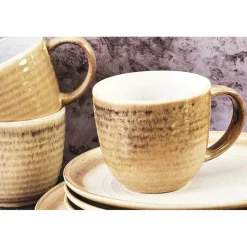 6 Mugs Cosmos beige/blanc nacré - 30 cl
