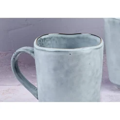 6 Mugs en Grès Cloud gris clair - 40 cl