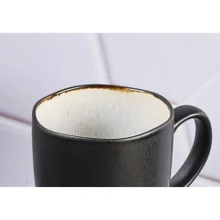 6 Mugs en Grès Iris blanc/ivoire - 40 cl