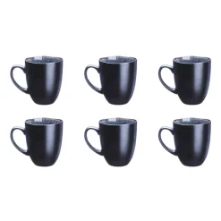 6 Mugs en Grès Iris bleu foncé - 40 cl
