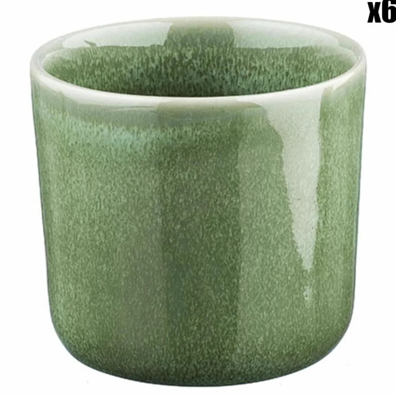 6 Mugs en Grès Magma verts - 20 cl