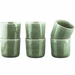 6 Mugs en Grès Magma verts - 20 cl