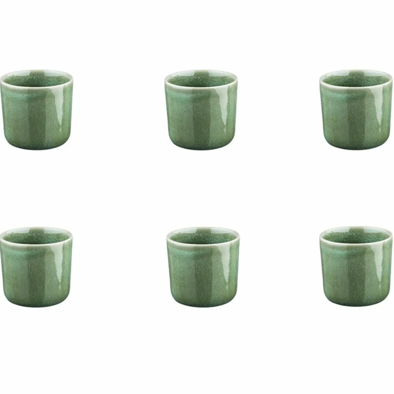 6 Mugs en Grès Magma verts - 20 cl