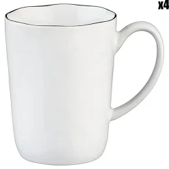 4 Mugs en Grès Pure blanc neige - 40 cL