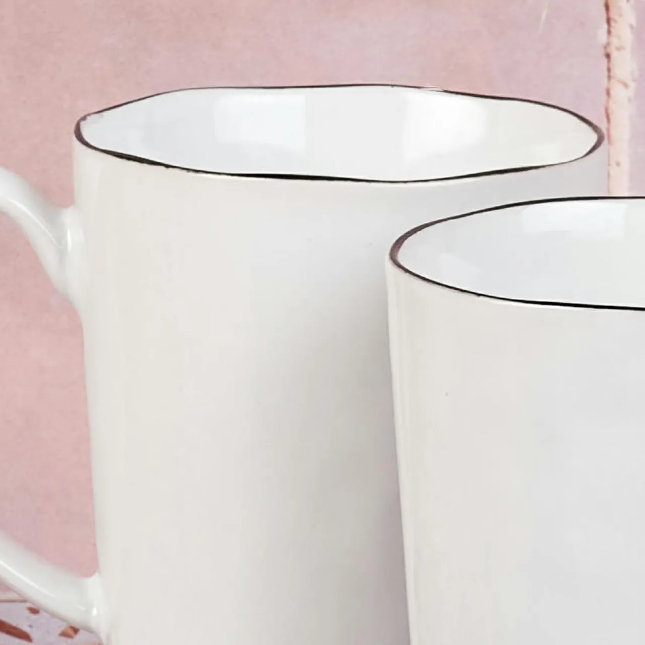 4 Mugs en Grès Pure blanc neige - 40 cL