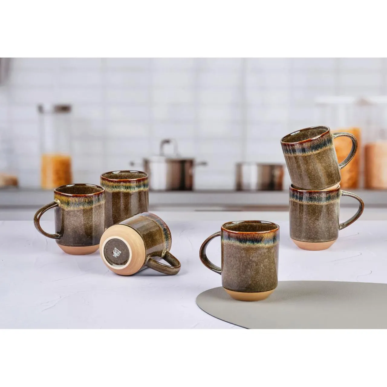 4 Mugs Genesis marron volcanique - 40 cl