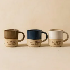 6 Mugs Macchiato 20ClEn Autres Céramiques 3Couleurs Assorties