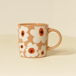 6 Mugs Marguerite34Cl En Grès Terracotta