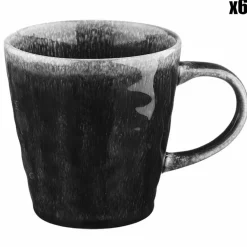 6 Mugs Moon noirs - 40 cl