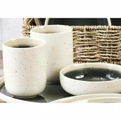 6 Mugs Oxygen gris/vert bouteille/beige - 30 cl