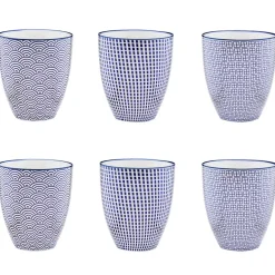 6 Mugs Pattern Dark blue bleu foncé - 30 cl