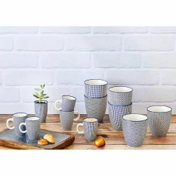 6 Mugs Pattern Dark blue bleu foncé - 30 cl