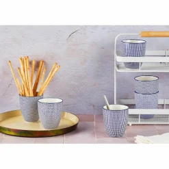 6 Mugs Pattern Dark blue bleu foncé - 30 cl