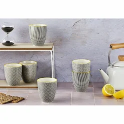 6 Mugs Pattern Eclipse gris anthracite - 30 cl