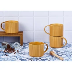 4 Mugs Scandi jaune ocre - 50 cl