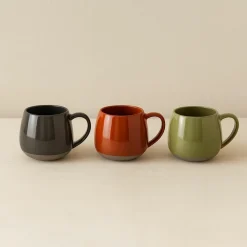 6 Mugs Terra 40Cl EnGrès 3 CouleursAssorties