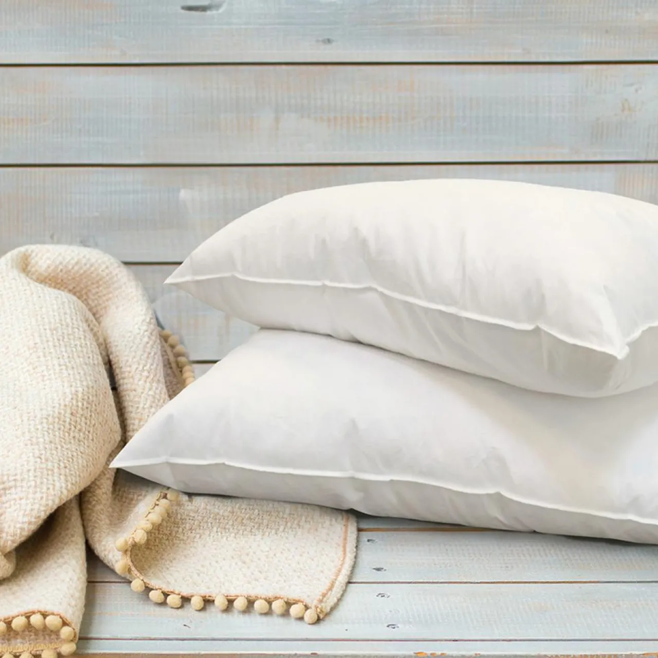 4 Oreillers Alaska à Fibres creuses polyester blancs - 60x60 cm