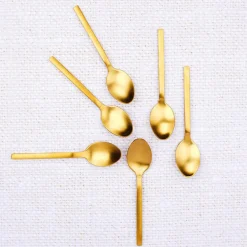 6 Petites cuillères Emund dorées