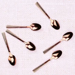 6 Petites cuillères Finn cuivrées