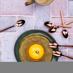 6 Petites cuillères Finn cuivrées