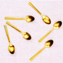 6 Petites cuillères Finn dorées
