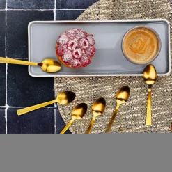 6 Petites cuillères Finn dorées