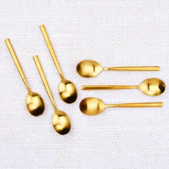 6 Petites cuillères Nils dorées