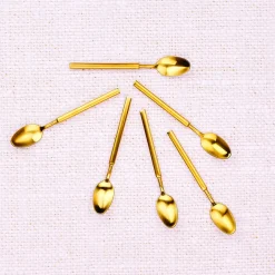 6 Petites cuillères Viggo dorées