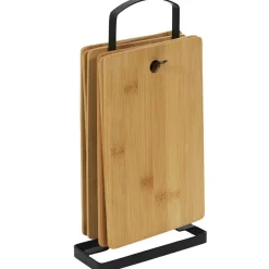 6 Planches à découper avec socle marron/noir - 16x30x5 cm