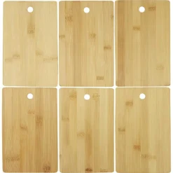 6 Planches à découper avec socle marron/noir - 16x30x5 cm