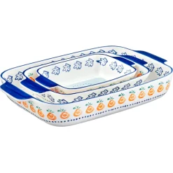 3 Plats à four en Porcelaine Napoli multicolores - 55.3x38.2x20.5 cm